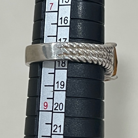 David Yurman Sterling Silver Wheaton Citrine with Diamonds Size 8 - Picture 11 of 12